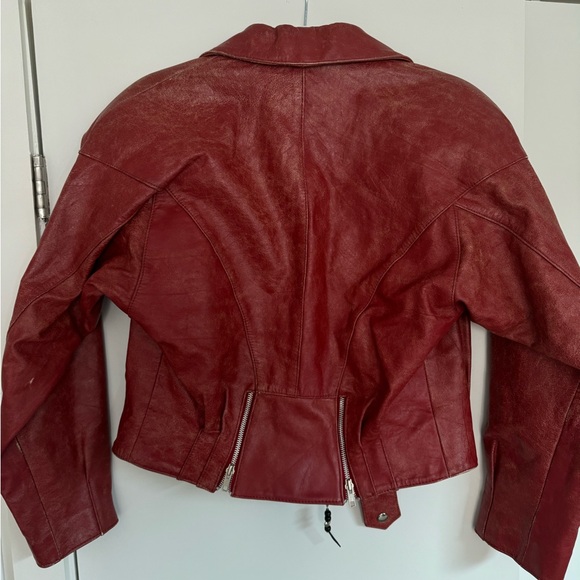 Vintage Red Leather Jacket - Picture 2 of 6